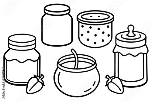 variety of jam and preserve jars