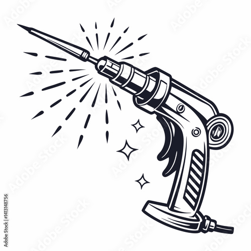 Soldering Iron Gun Device For Precise Electronic Work And Repair Illustration