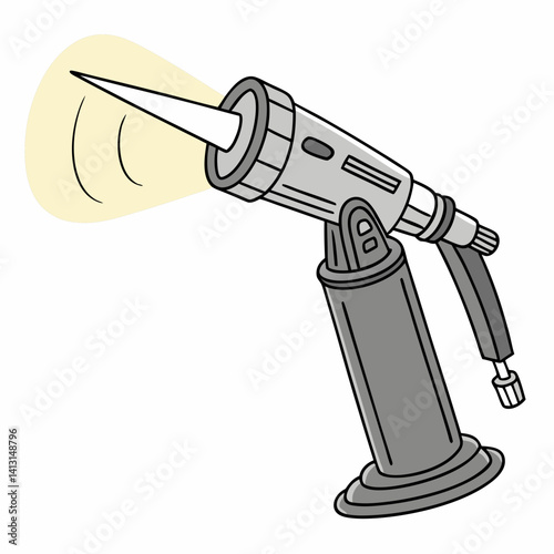 Cartoon Otoscope Medical Diagnostic Instrument With Illuminating Light Illustration