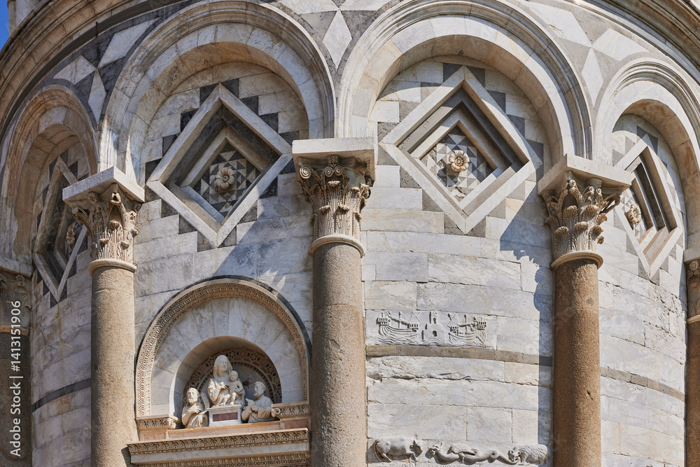 Historical Leaning Tower in Pisa, Tuscany, Italy