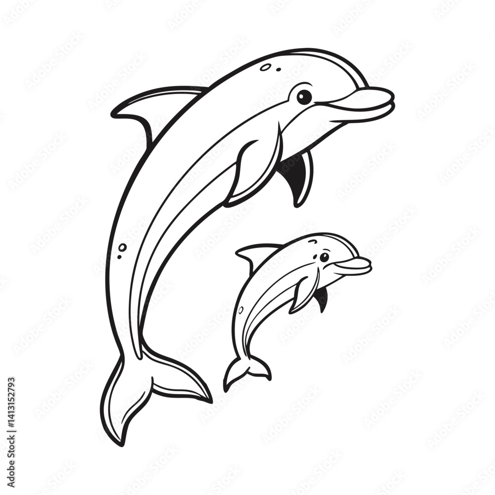 Fototapeta premium dolphin isolated on white background