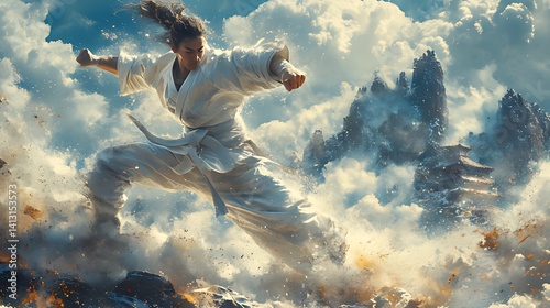Karateka Mountaintop Power Pose
