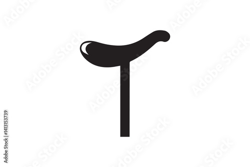 simple Unicycle seat silhouette icon vector isolated in white background	
