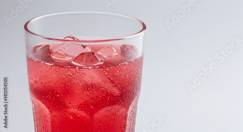 Wallpaper Mural Refreshing Pink Beverage With Ice Cubes On Bright Backdrop Torontodigital.ca