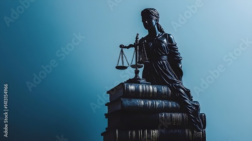 Robotic judge analyzing compliance charts in an innovative legal environment