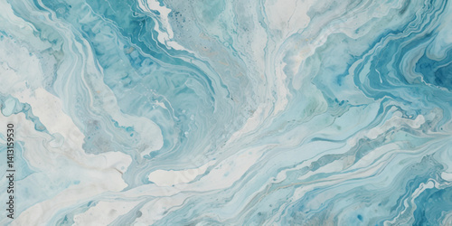 Vector watercolor ocean wave line blue and white background. Ocean sea art with natural template. Seamless soft blue ocean pattern wave water background.
