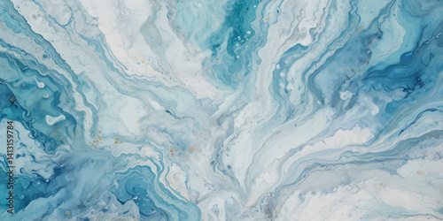 Vector watercolor ocean wave line blue and white background. Ocean sea art with natural template. Seamless soft blue ocean pattern wave water background.
