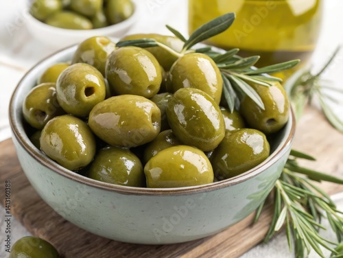 green olives in a bowl