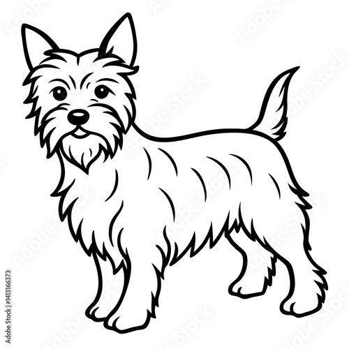Minimal Australian Terrier Vector Illustration on White Background