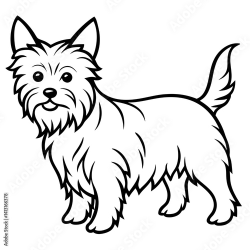 Minimal Australian Terrier Vector Illustration on White Background