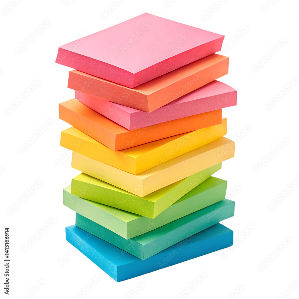 Stack of colorful sticky notes isolated on white background Stack of colorful sticky notes isolated on white background