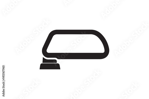 Car rear view mirror vector silhouette isolated in white background