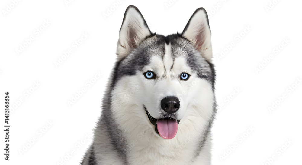 Cute white Siberian husky puppy, a young domestic canine breed, portrait Cute white Siberian husky puppy, a young domestic canine breed, portrait