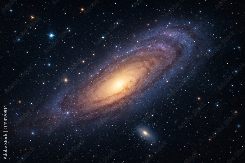 Fototapeta premium Andromeda Galaxy Surrounded by Stars in Deep Space.