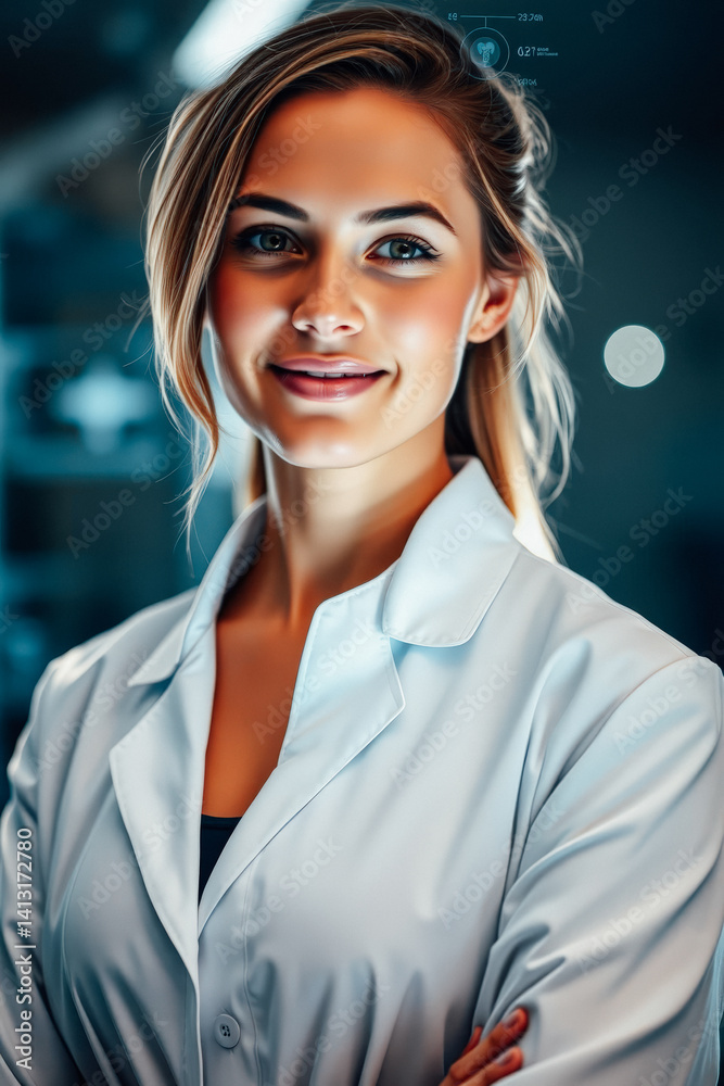 Confident Female Doctor in Modern Medical Setting