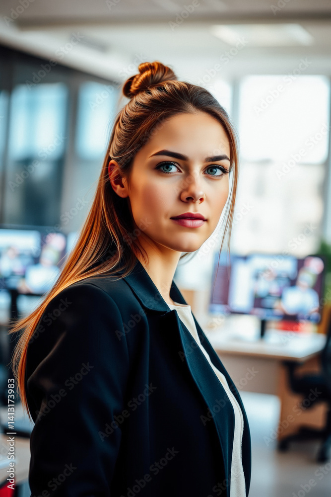Confident Young Professional in Modern Office