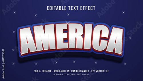 america editable text effect