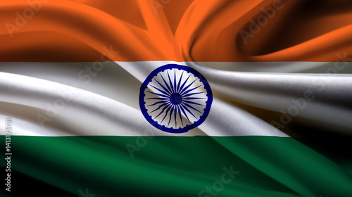 indian national flag on wavy background	