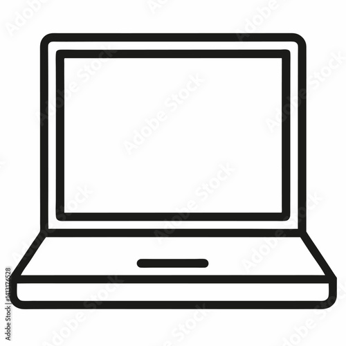 laptop outline icon on white background	