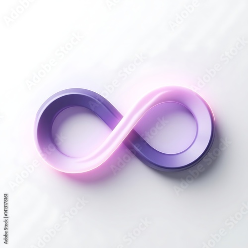 Infinity symbol purple and pink gradient background abstract endless loop wallpaper design concept art