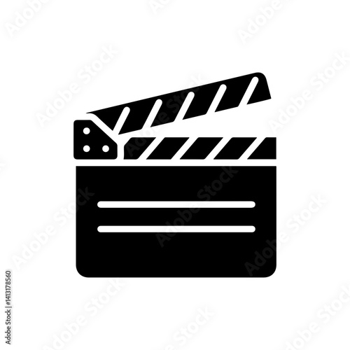 Black 1990s Clapboard Movie Shooting Icon