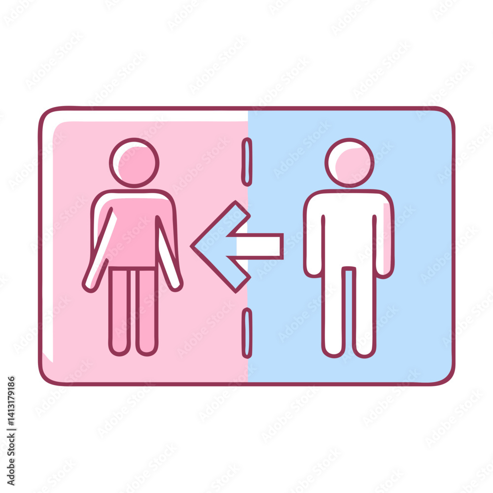 Gender-Inclusive Restroom Icon Design with Equal Symbolism Gender-Inclusive Restroom Icon Design with Equal Symbolism
