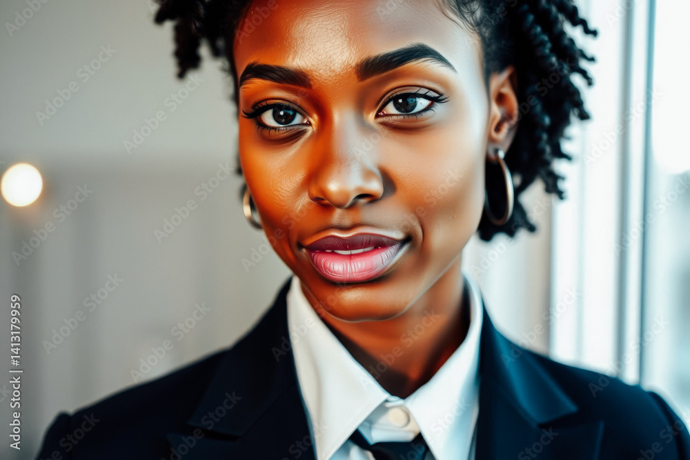Confident Black Business Woman Close-Up
