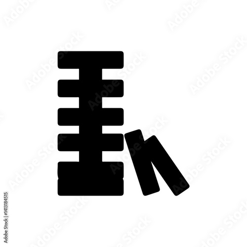 Giant Jenga Blocks Stack Falling Icon