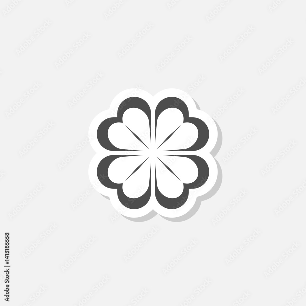 St Patrick clover icon sticker isolated on gray background St Patrick clover icon sticker isolated on gray background