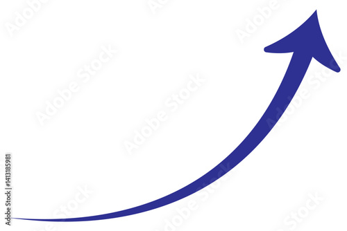 Set of long blue curve arrow icon vector . blue curve arrow icon set. long arrow icon set. curve arrow vector illustration. Curved or arch arrow icon isolated