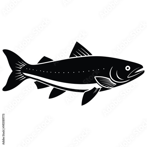 Salmon Silhouette Fish Artwork