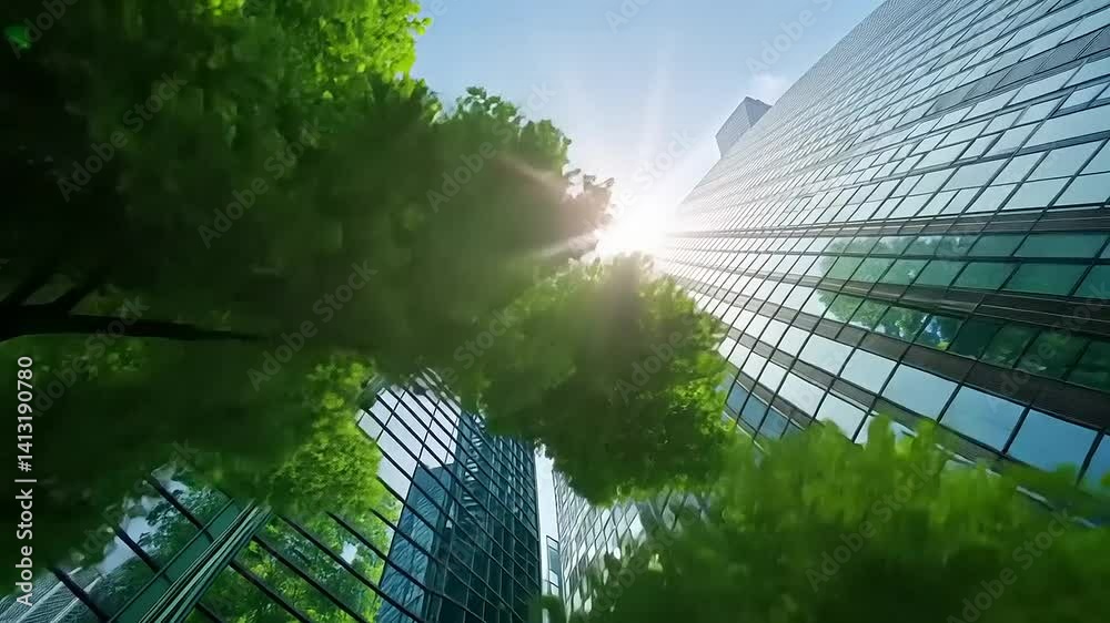 Futuristic cityscape converging sustainability with architectural majesty, showcasing harmony