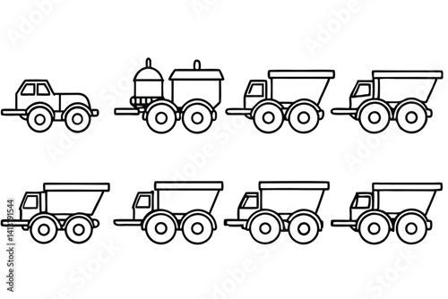 Modern Manure Spreader Illustration Set