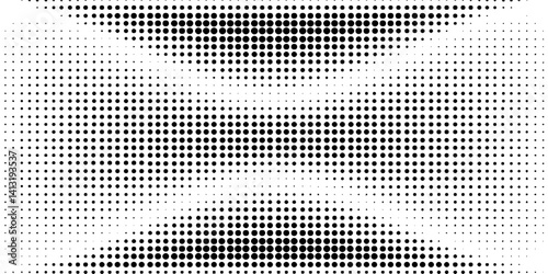 Black and white dotted geometric halftone modern design in texture background, monochrome design dotted pop art seamless abstract texture halftone dots pattern overlay distress vector background.