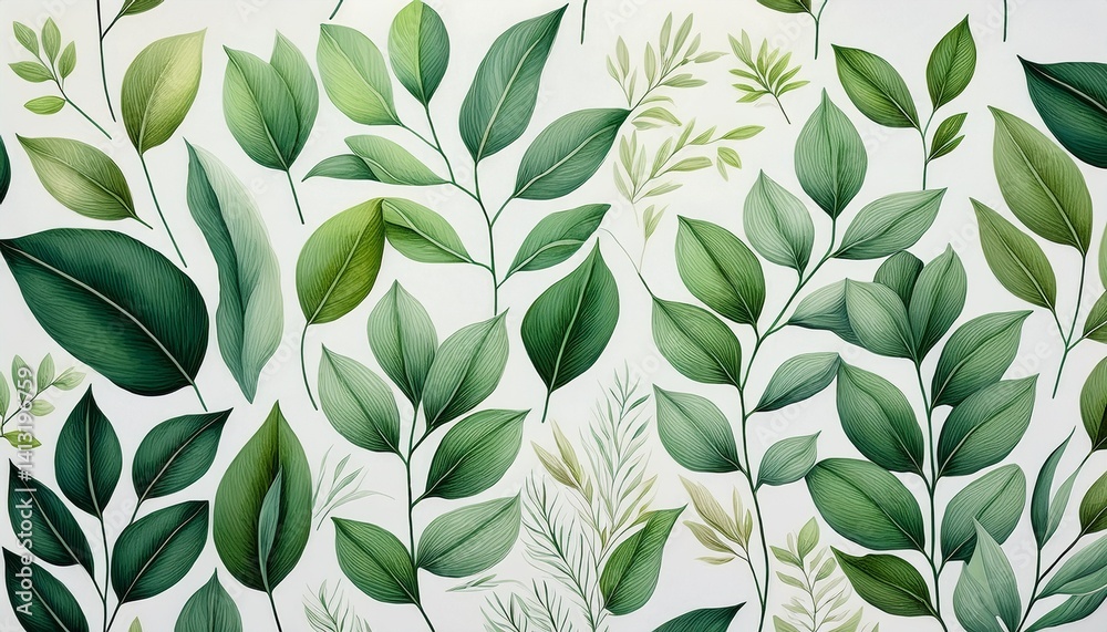 seamless pattern with green leaves seamless pattern with green leaves