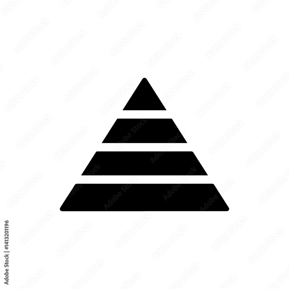 Three-Layer Pyramid Icon for Hierarchy Three-Layer Pyramid Icon for Hierarchy