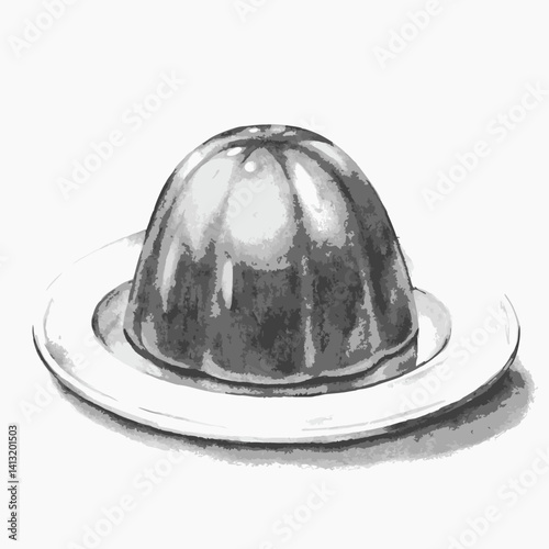 Pistachio Mousse Dome with Mirror Glaze on White Plate. Perfect for high-end patisserie branding, restaurant menus, upscale food blogs, packaging design, and culinary magazines.  