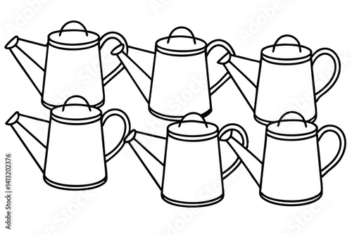 Milking Cows Vector Illustration Set