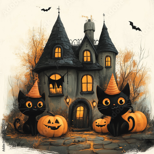 halloween background with pumpkin