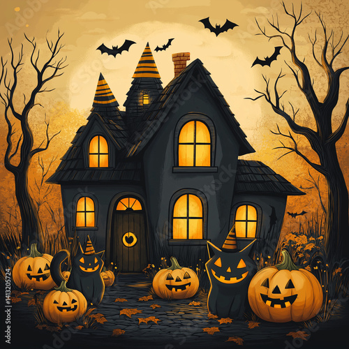 halloween background with pumpkin