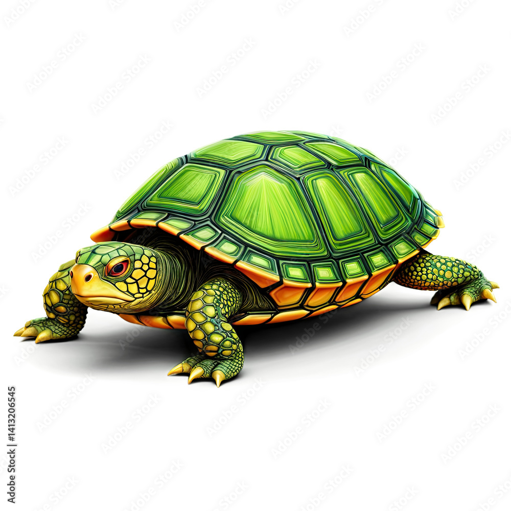 Obraz premium Shell Trekker: The Curious Turtle