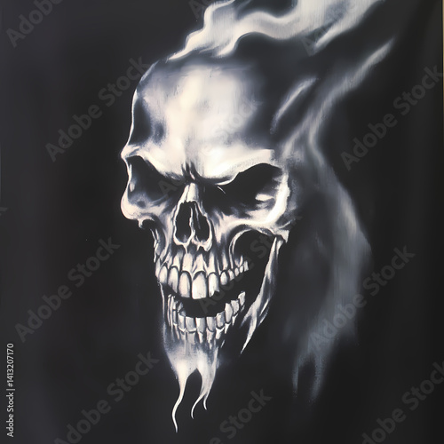 Skull solid black
