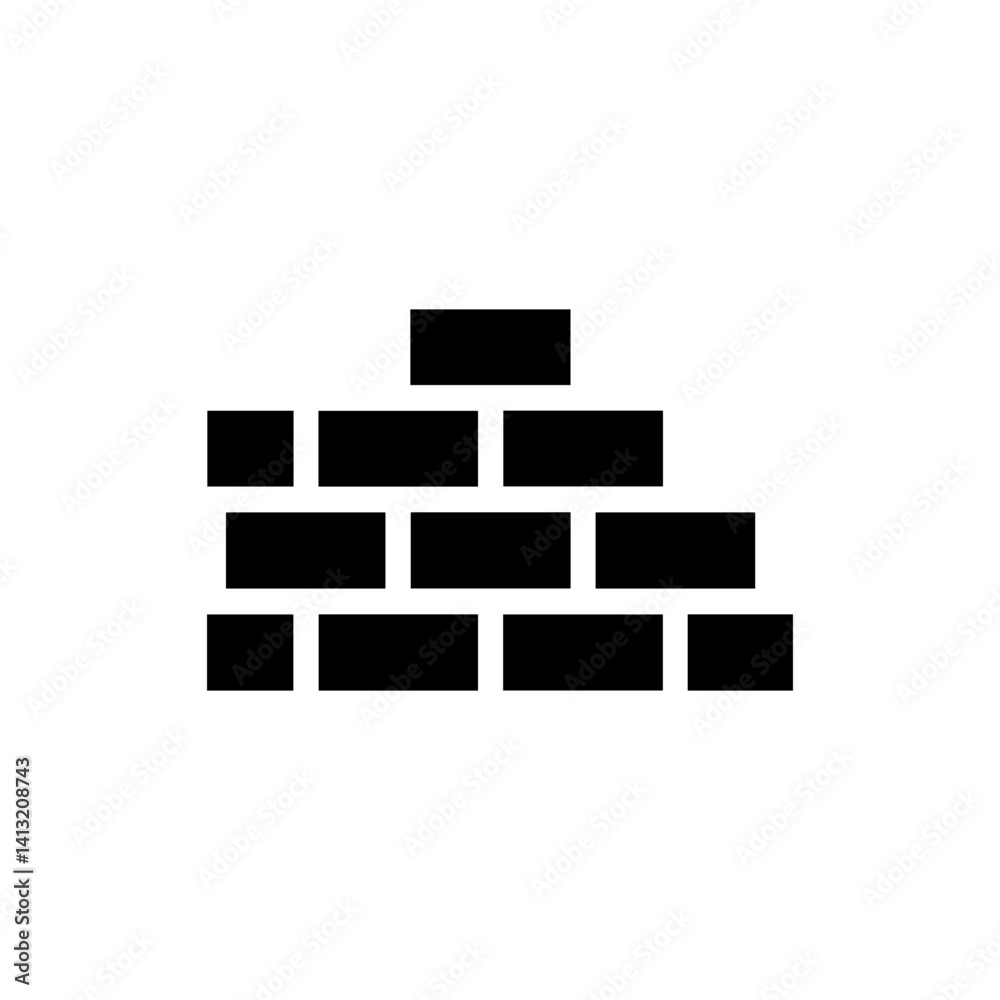 Brick Wall Single Layer Icon Black Minimal Flat Brick Wall Single Layer Icon Black Minimal Flat