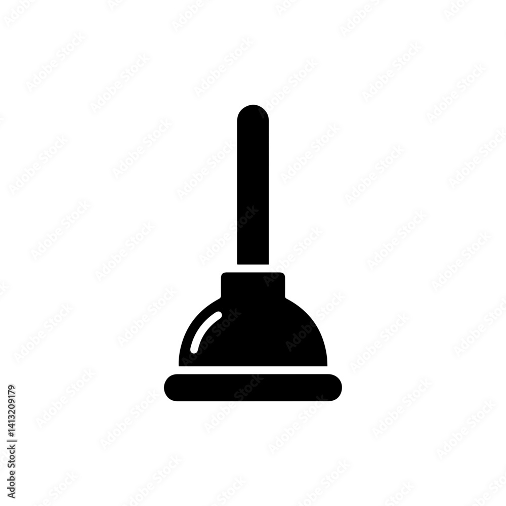 Plunger Icon Basic Shape Black Solid Minimal Plunger Icon Basic Shape Black Solid Minimal
