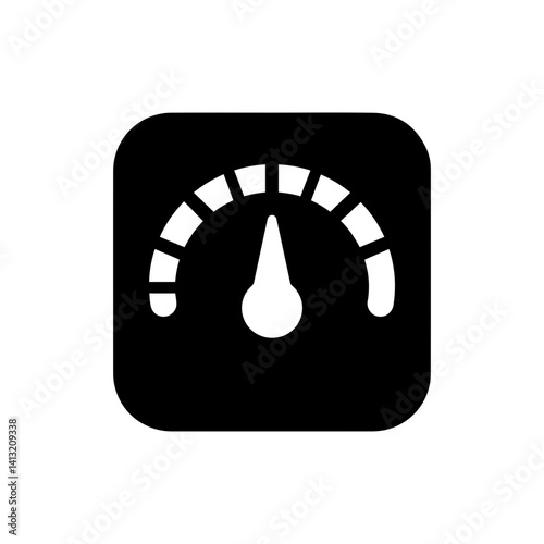Thermostat Icon - Dial Style Black Solid Minimal