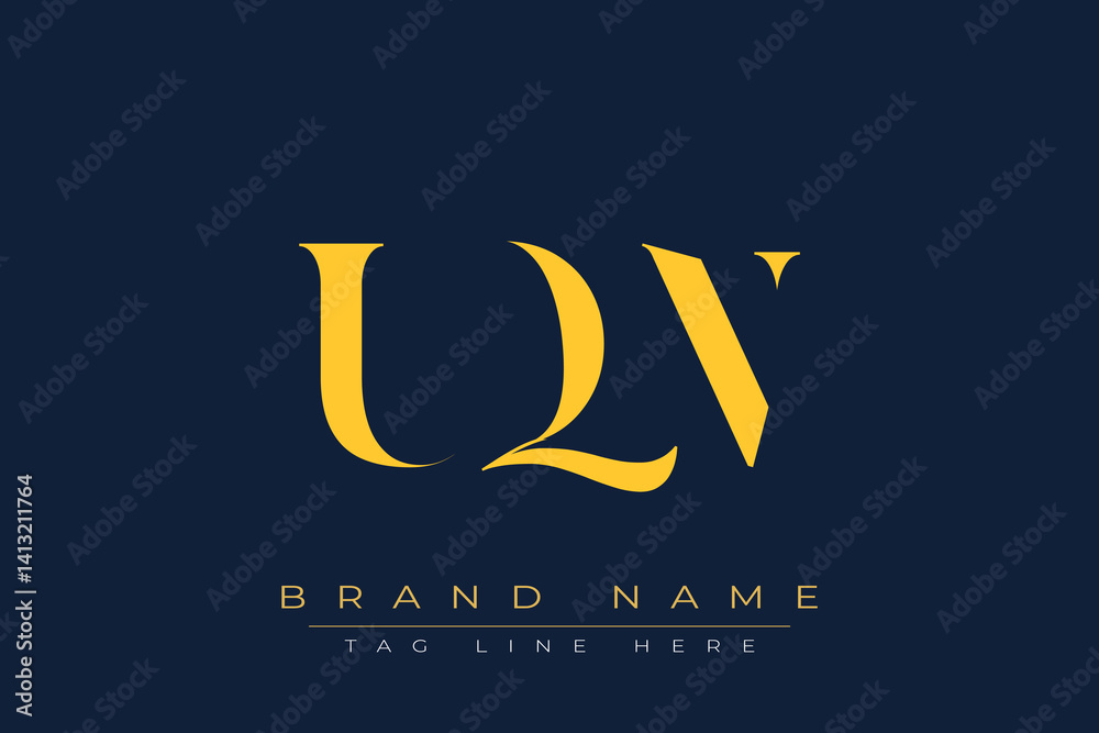 Obraz premium UQN abstract letter logo design. This logo is designed by three abstract letters.