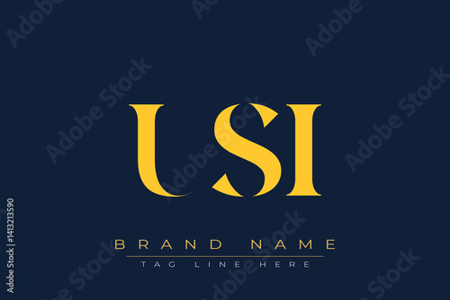 USI abstract letter logo design. This logo is designed by three abstract letters.