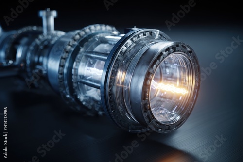 Futuristic metallic engine ...