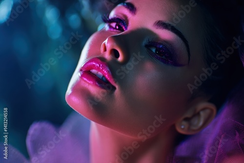 A close-up, low-angle portr...