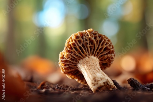 Curved brown mushroom with ...